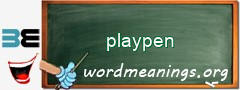 WordMeaning blackboard for playpen